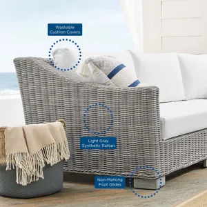 Conway Sunbrella Outdoor Patio Wicker Rattan 4-Piece Furniture Set