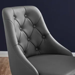 Distinct Tufted Swivel Vegan Leather Office Chair