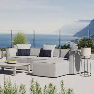 Saybrook Outdoor Patio Upholstered 4-Piece Sectional Sofa