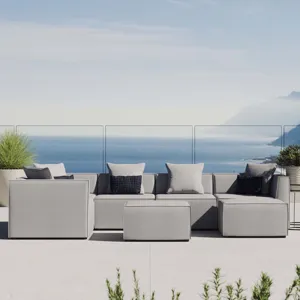 Saybrook Outdoor Patio Upholstered 7-Piece Sectional Sofa