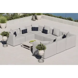 Saybrook Outdoor Patio Upholstered 8-Piece Sectional Sofa