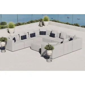 Saybrook Outdoor Patio Upholstered 10-Piece Sectional Sofa