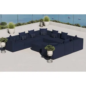 Saybrook Outdoor Patio Upholstered 10-Piece Sectional Sofa