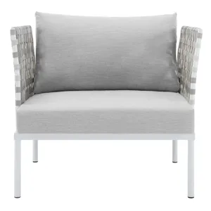 Harmony Sunbrella Basket Weave Outdoor Patio Aluminum Armchair
