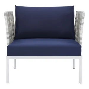 Harmony Sunbrella Basket Weave Outdoor Patio Aluminum Armchair