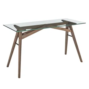 Steadfast Glass-Top Glass Top Office Desk