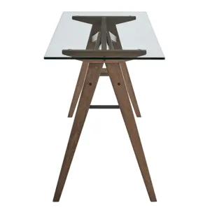Steadfast Glass-Top Glass Top Office Desk