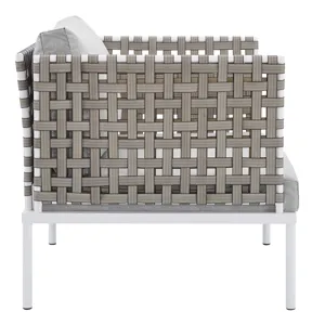 Harmony 3-Piece Sunbrella Basket Weave Outdoor Patio Aluminum Seating Set