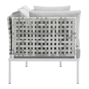 Harmony 4-Piece Sunbrella Basket Weave Outdoor Patio Aluminum Seating Set