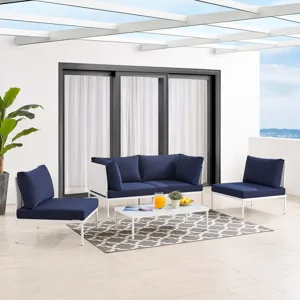 Harmony 4-Piece Sunbrella Outdoor Patio Aluminum Seating Set
