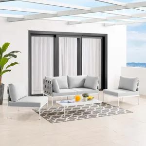 Harmony 4-Piece Sunbrella Outdoor Patio Aluminum Seating Set