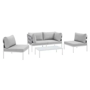 Harmony 4-Piece Sunbrella Outdoor Patio Aluminum Seating Set