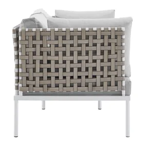 Harmony 5-Piece Sunbrella Basket Weave Outdoor Patio Aluminum Seating Set