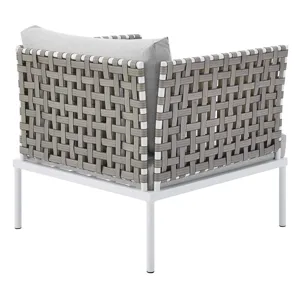 Harmony 5-Piece Sunbrella Basket Weave Outdoor Patio Aluminum Seating Set