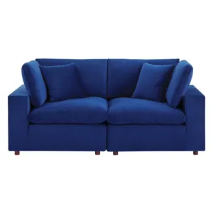Commix Down Filled Overstuffed Performance Velvet Loveseat