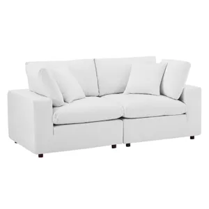 Commix Down Filled Overstuffed Performance Velvet Loveseat