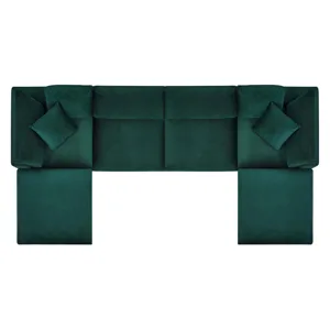 Commix Down Filled Overstuffed Performance Velvet 6-Piece Sectional Sofa