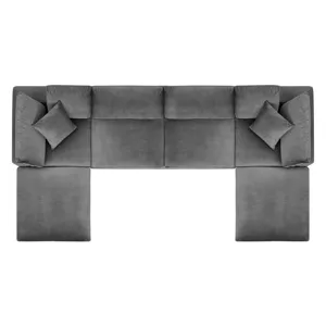 Commix Down Filled Overstuffed Performance Velvet 6-Piece Sectional Sofa