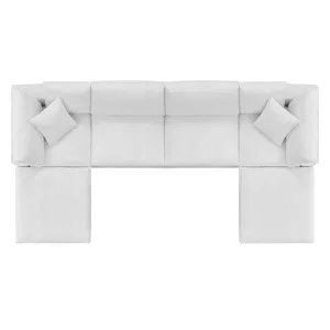 Commix Down Filled Overstuffed Performance Velvet 6-Piece Sectional Sofa