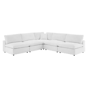 Commix Down Filled Overstuffed Performance Velvet 5-Piece Sectional Sofa