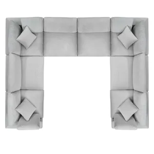 Commix Down Filled Overstuffed Performance Velvet 8-Piece Sectional Sofa