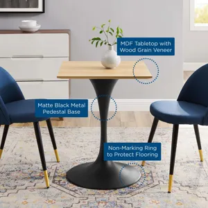 Lippa 24" Wood Square Dining Table