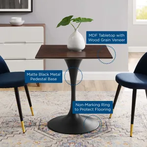 Lippa 28" Wood Square Dining Table