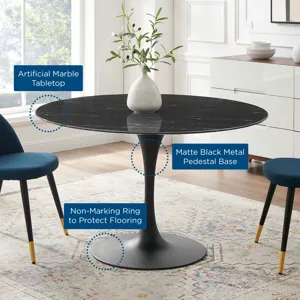 Lippa 47" Artificial Marble Dining Table