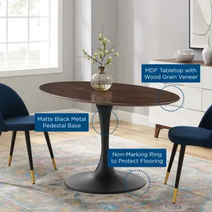 Lippa 60" Wood Oval Dining Table