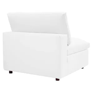 Commix Down Filled Overstuffed Vegan Leather 3-Seater Sofa