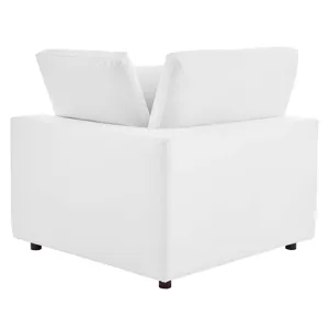 Commix Down Filled Overstuffed Vegan Leather 3-Seater Sofa