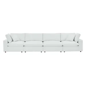 Commix Down Filled Overstuffed Vegan Leather 4-Seater Sofa