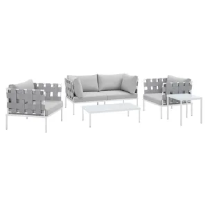 Harmony 5-Piece Sunbrella Outdoor Patio Aluminum Furniture Set