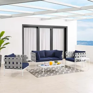 Harmony 5-Piece Sunbrella Outdoor Patio Aluminum Furniture Set