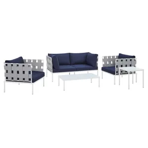 Harmony 5-Piece Sunbrella Outdoor Patio Aluminum Furniture Set