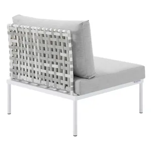 Harmony 6-Piece Sunbrella Basket Weave Outdoor Patio Aluminum Sectional Sofa Set