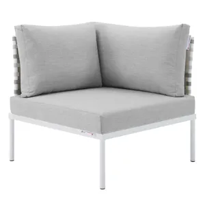 Harmony 6-Piece Sunbrella Basket Weave Outdoor Patio Aluminum Sectional Sofa Set
