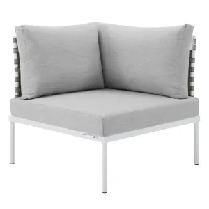 Harmony 6-Piece Sunbrella Basket Weave Outdoor Patio Aluminum Sectional Sofa Set