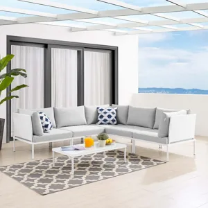 Harmony 6-Piece Sunbrella Outdoor Patio Aluminum Sectional Sofa Set