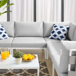 Harmony 6-Piece Sunbrella Outdoor Patio Aluminum Sectional Sofa Set