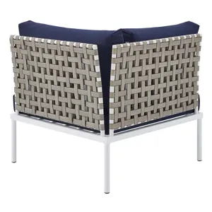 Harmony 6-Piece Sunbrella Basket Weave Outdoor Patio Aluminum Seating Set