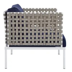 Harmony 6-Piece Sunbrella Basket Weave Outdoor Patio Aluminum Seating Set
