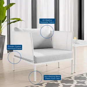 Harmony 6-Piece Sunbrella Outdoor Patio Aluminum Seating Set