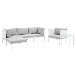 Harmony 6-Piece Sunbrella Outdoor Patio Aluminum Seating Set