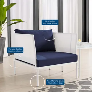 Harmony 6-Piece Sunbrella Outdoor Patio Aluminum Seating Set