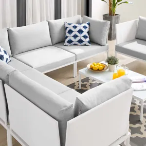 Harmony 7-Piece Sunbrella Outdoor Patio Aluminum Sectional Sofa Set