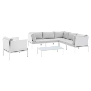 Harmony 7-Piece Sunbrella Outdoor Patio Aluminum Sectional Sofa Set