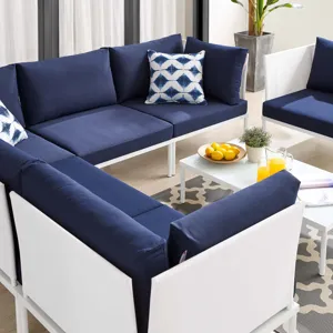 Harmony 7-Piece Sunbrella Outdoor Patio Aluminum Sectional Sofa Set