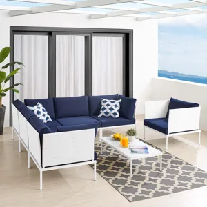 Harmony 7-Piece Sunbrella Outdoor Patio Aluminum Sectional Sofa Set