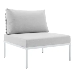 Harmony 8-Piece Sunbrella Basket Weave Outdoor Patio Aluminum Sectional Sofa Set